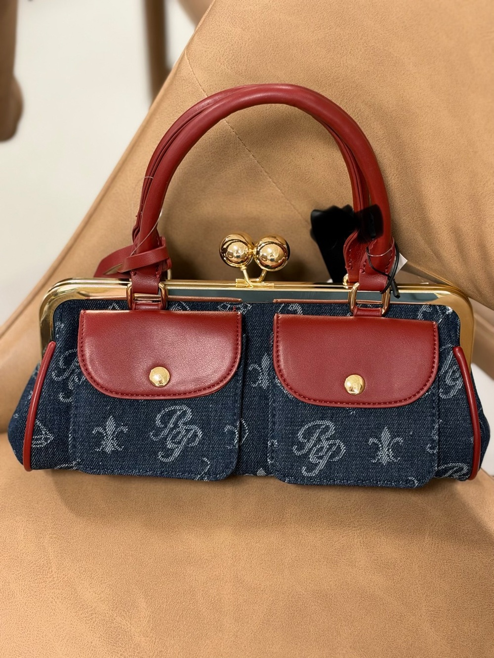 NEW BABY PHAT DENIM KISSLOCK HANDBAG